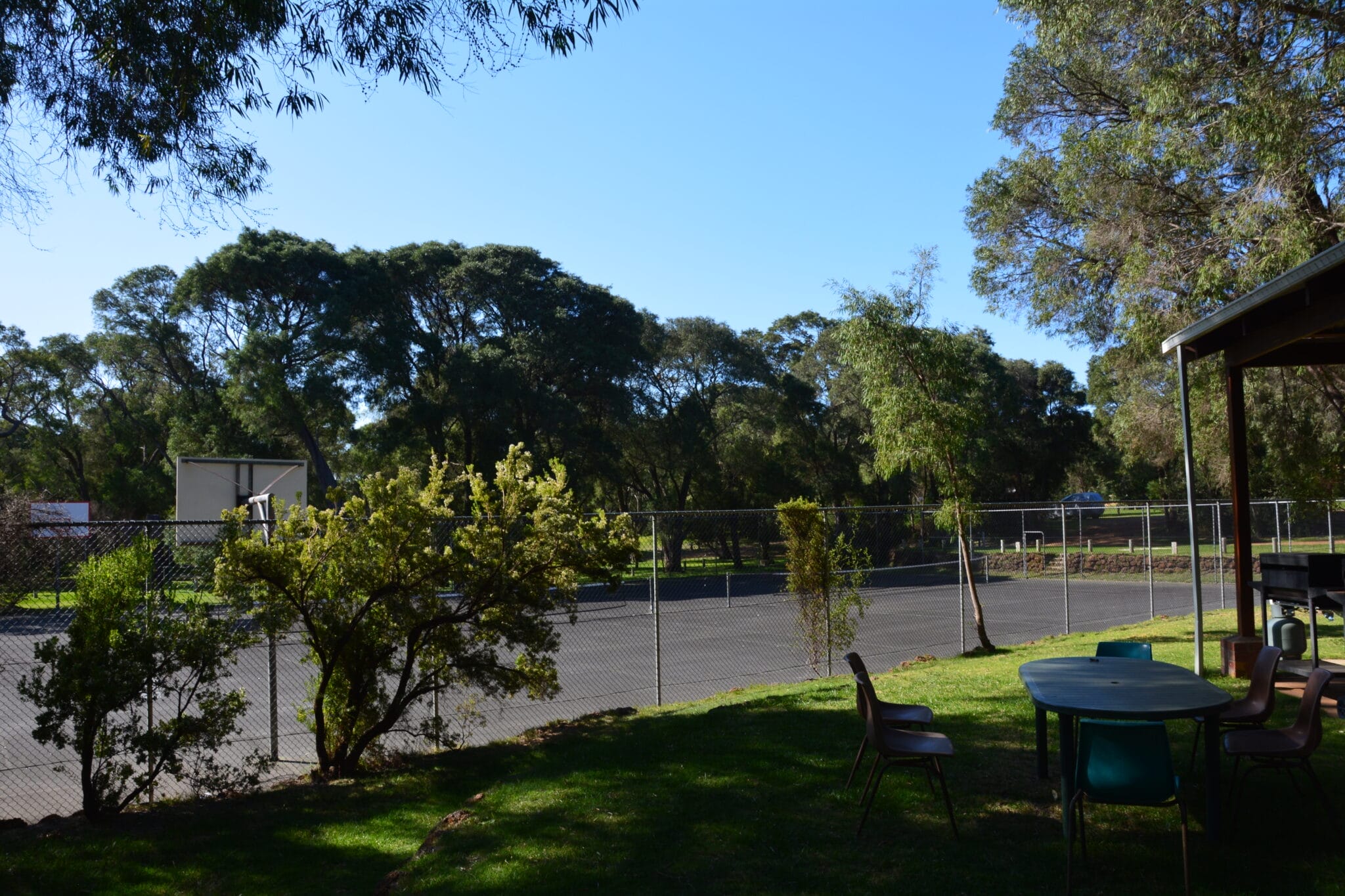 Tennis & Basketball Courts - View from Camp Kitchen