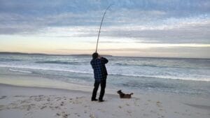 Fishing on Back Beach